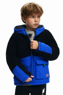Abrigos Y Chaquetas-Desigual Abrigo acolchado combinado