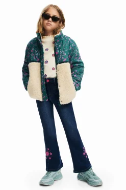 Abrigos Y Chaquetas-Desigual Abrigo acolchado combinado