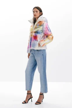 Abrigos Y Chaquetas-Desigual Abrigo acolchado flor