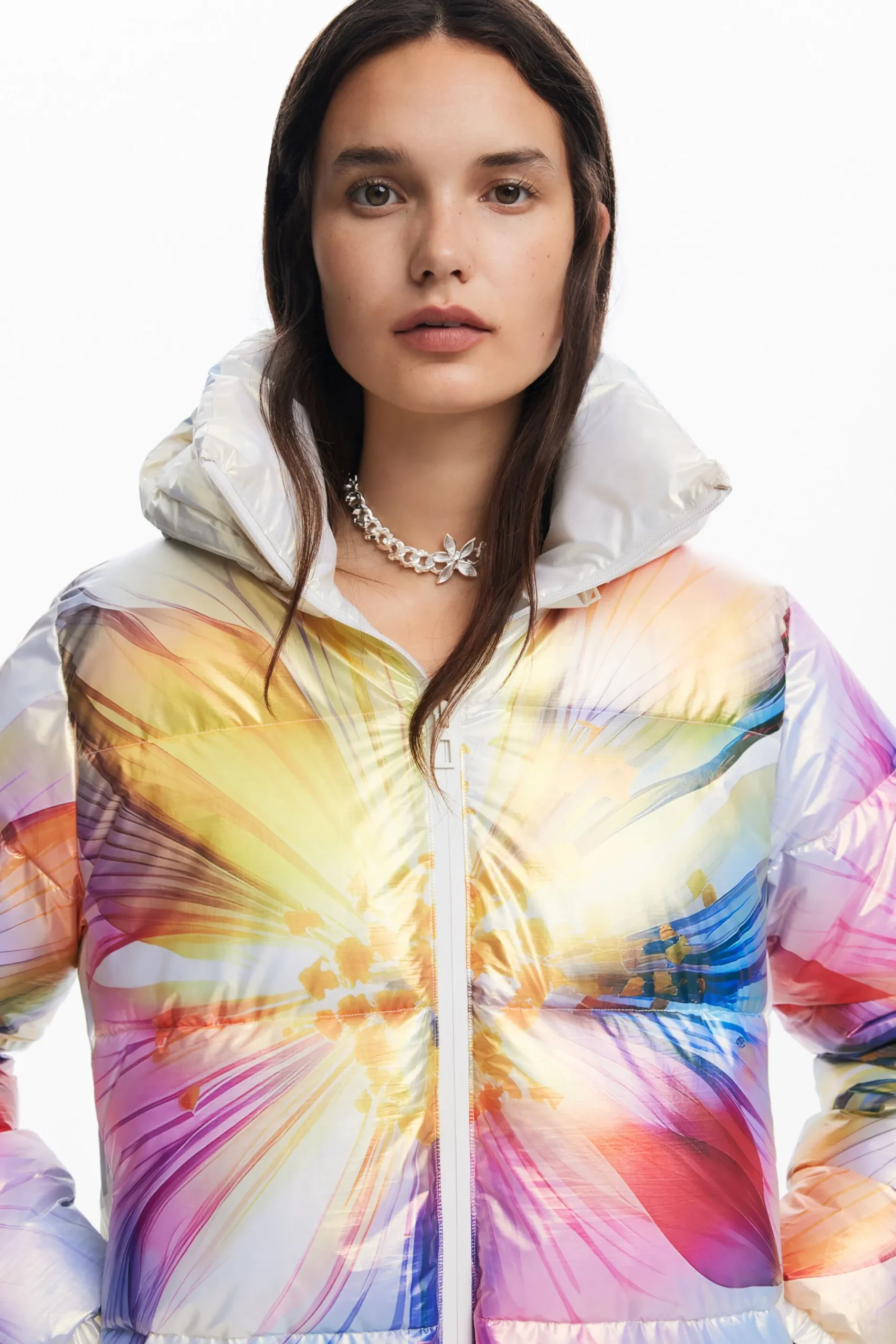 Abrigos Y Chaquetas-Desigual Abrigo acolchado flor