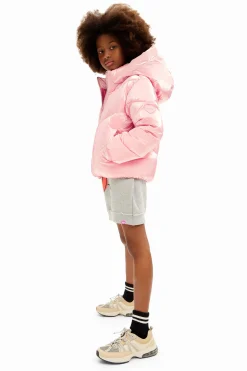 Abrigos Y Chaquetas-Desigual Abrigo acolchado metalizado capucha