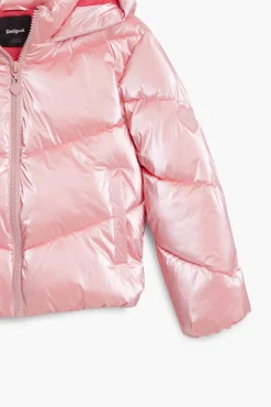 Abrigos Y Chaquetas-Desigual Abrigo acolchado metalizado capucha