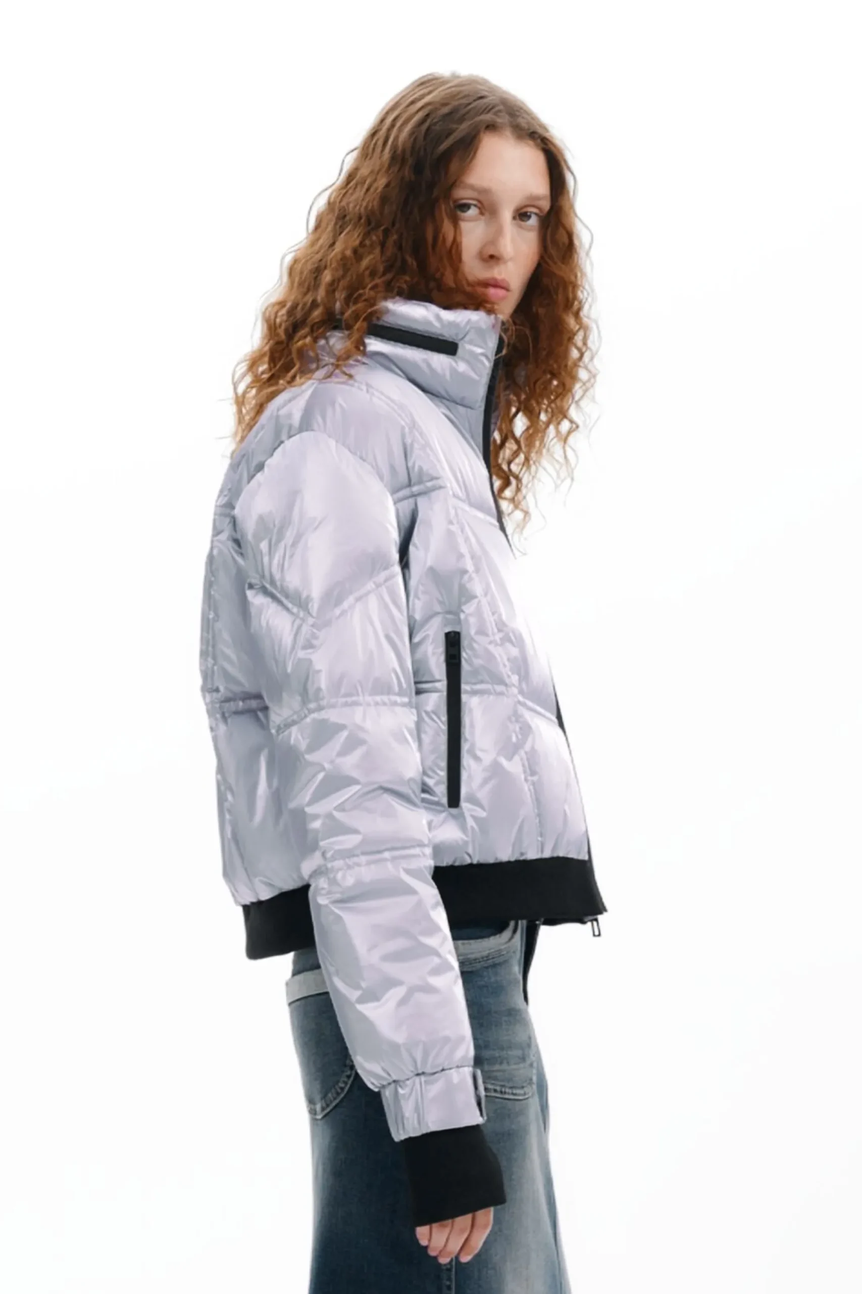 Abrigos Y Chaquetas-Desigual Abrigo acolchado metalizado