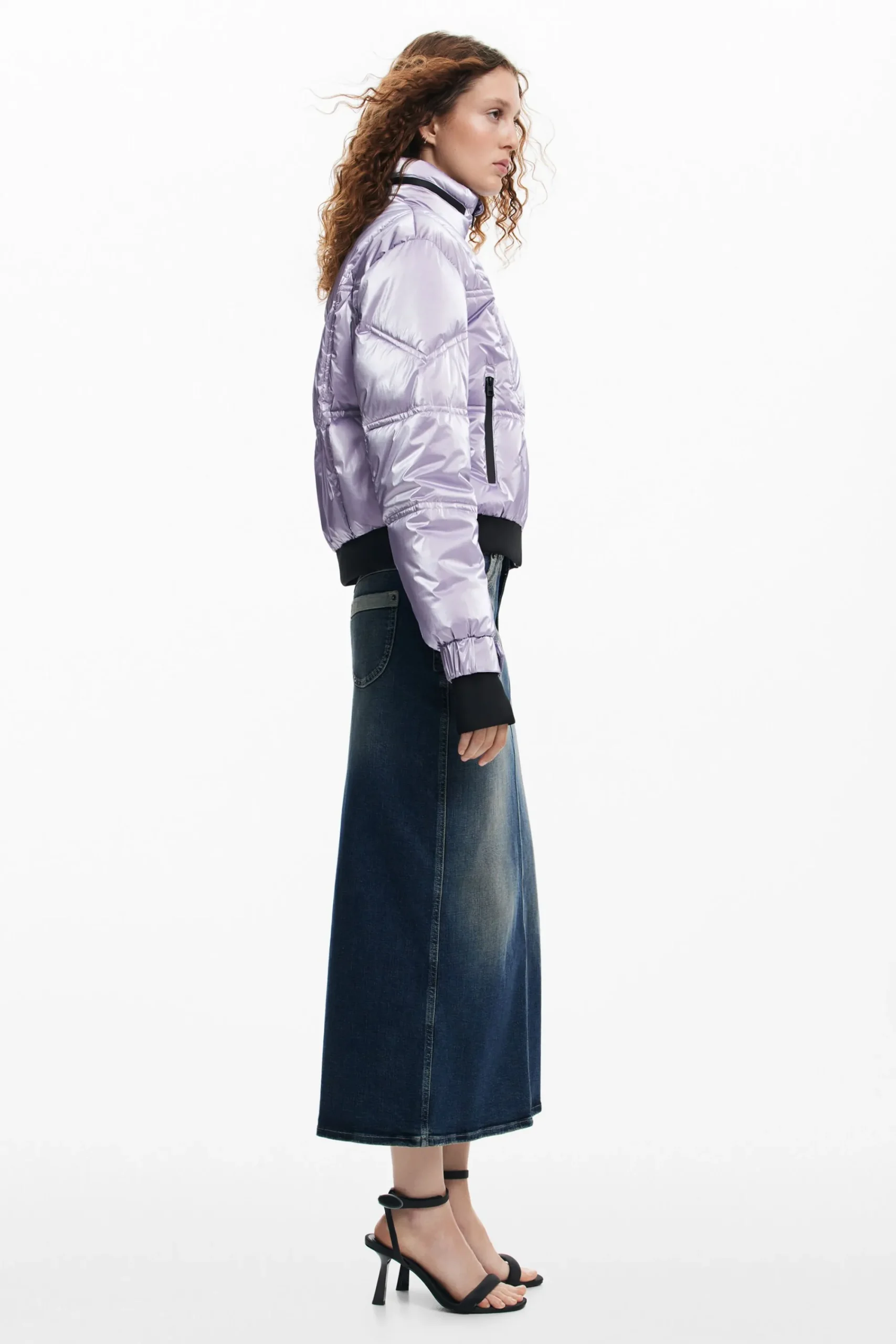 Abrigos Y Chaquetas-Desigual Abrigo acolchado metalizado