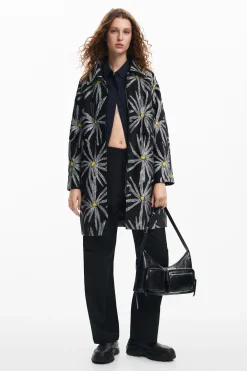 Abrigos Y Chaquetas-Desigual Abrigo estampado margaritas
