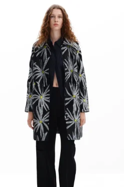 Abrigos Y Chaquetas-Desigual Abrigo estampado margaritas