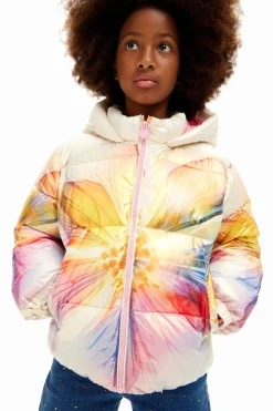 Abrigos Y Chaquetas-Desigual Abrigo floral metalizado