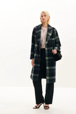 Abrigos Y Chaquetas-Desigual Abrigo largo cuadros