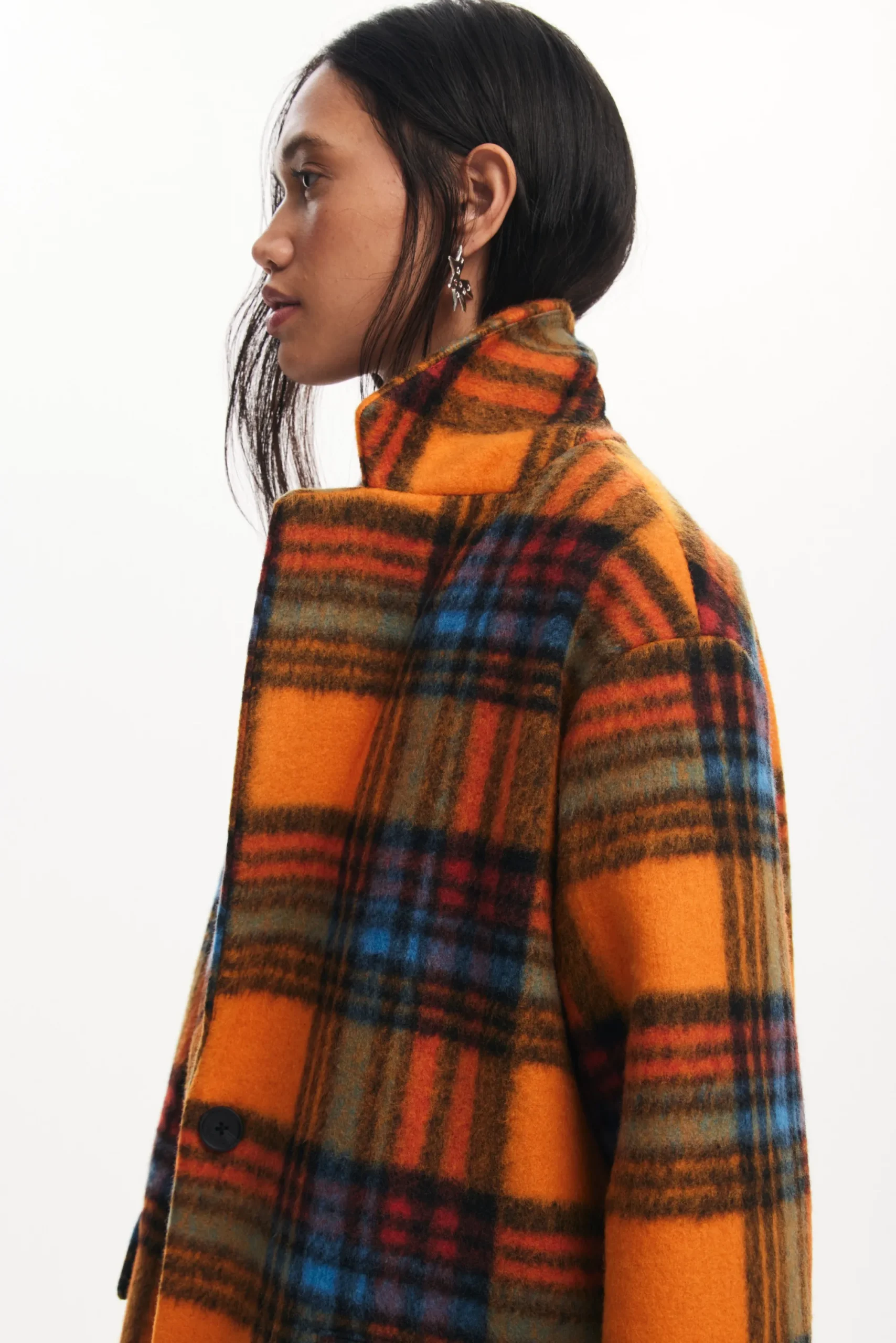 Abrigos Y Chaquetas-Desigual Abrigo largo cuadros