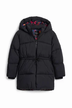 Abrigos Y Chaquetas-Desigual Abrigo largo gran capucha bolsillos