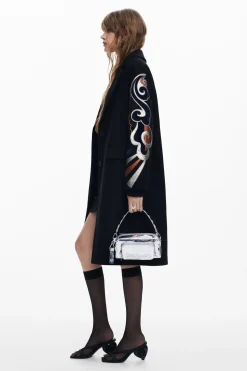 Abrigos Y Chaquetas-Desigual Abrigo mangas estampadas