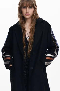 Abrigos Y Chaquetas-Desigual Abrigo mangas estampadas