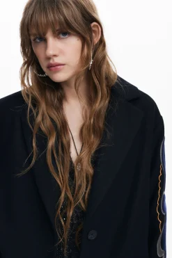 Abrigos Y Chaquetas-Desigual Abrigo mangas estampadas