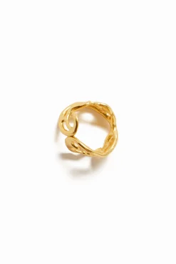 Joyería-Desigual Anillo formas orgánicas baño oro Zalio