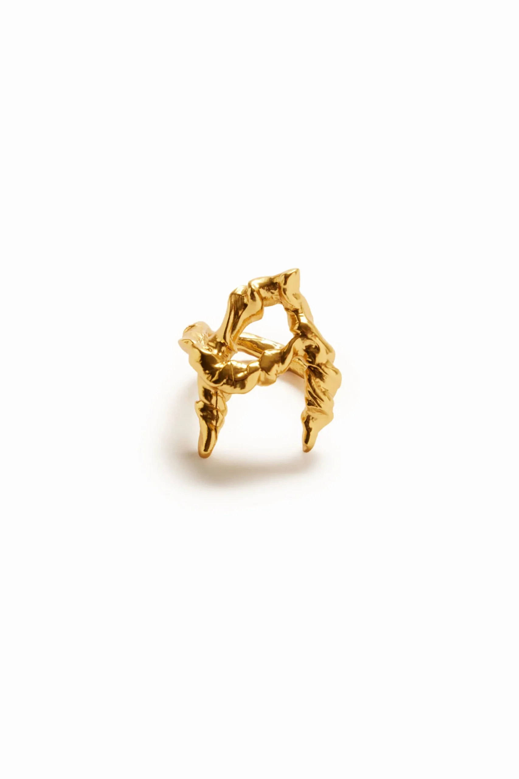 Joyería-Desigual Anillo letra A baño oro Zalio