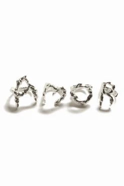 Joyería-Desigual Anillo letra A baño plata Zalio