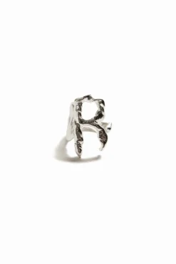 Joyería-Desigual Anillo letra R baño plata Zalio