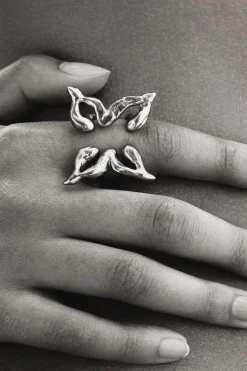 Joyería-Desigual Anillo mariposa baño plata Zalio