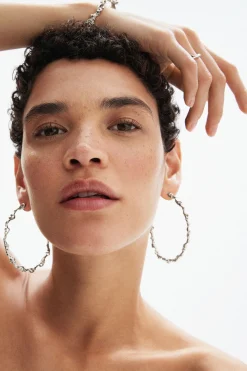 Joyería-Desigual Aros XL baño plata Zalio