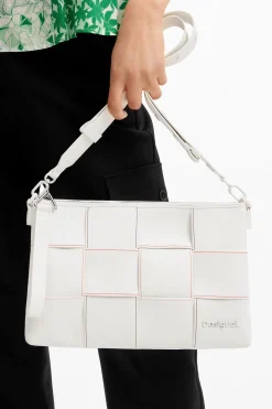 Bolsos-Desigual Bandolera M trenzado pespuntes