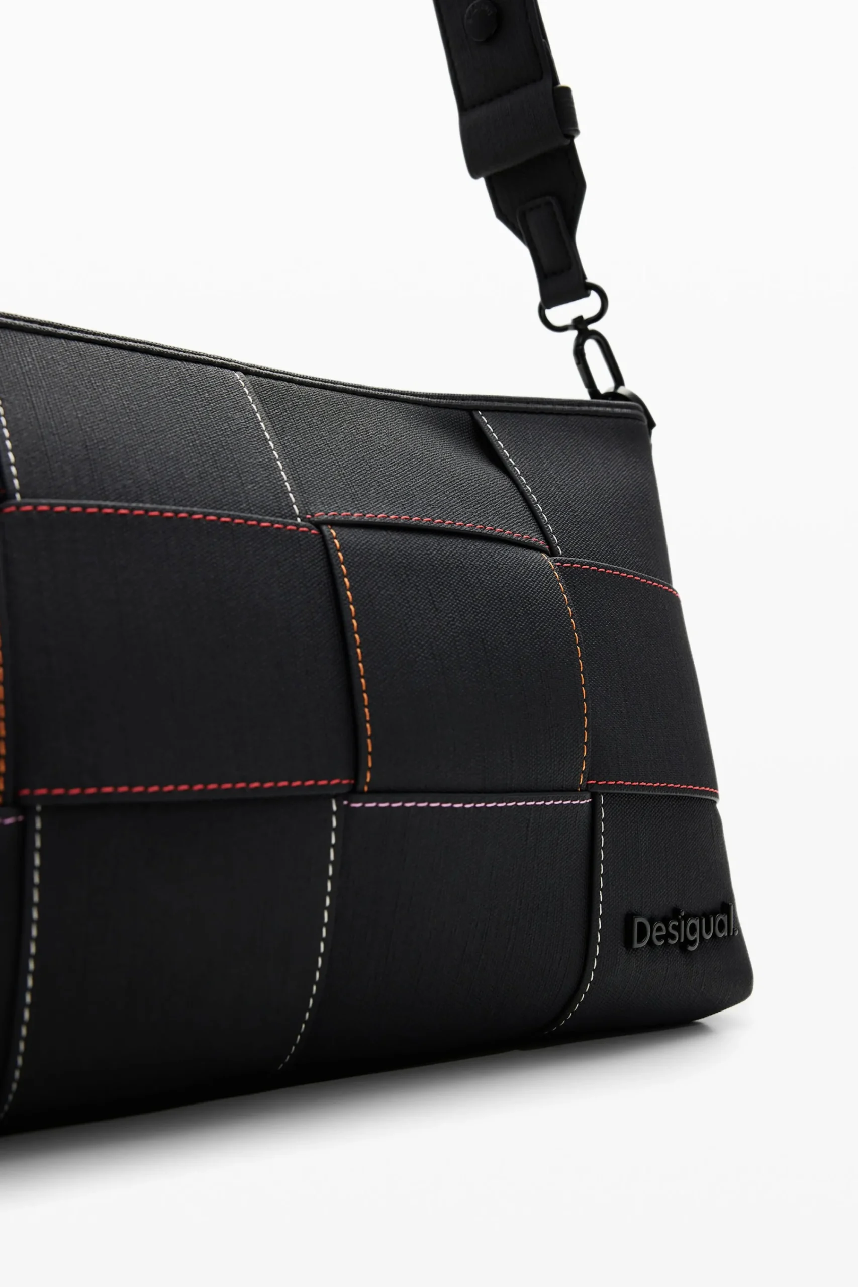 Bolsos|Bolsos Bandolera-Desigual Bandolera M trenzado pespuntes