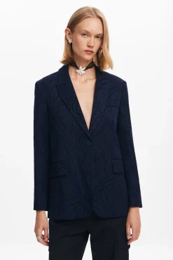 Abrigos Y Chaquetas-Desigual Blazer bordado flores