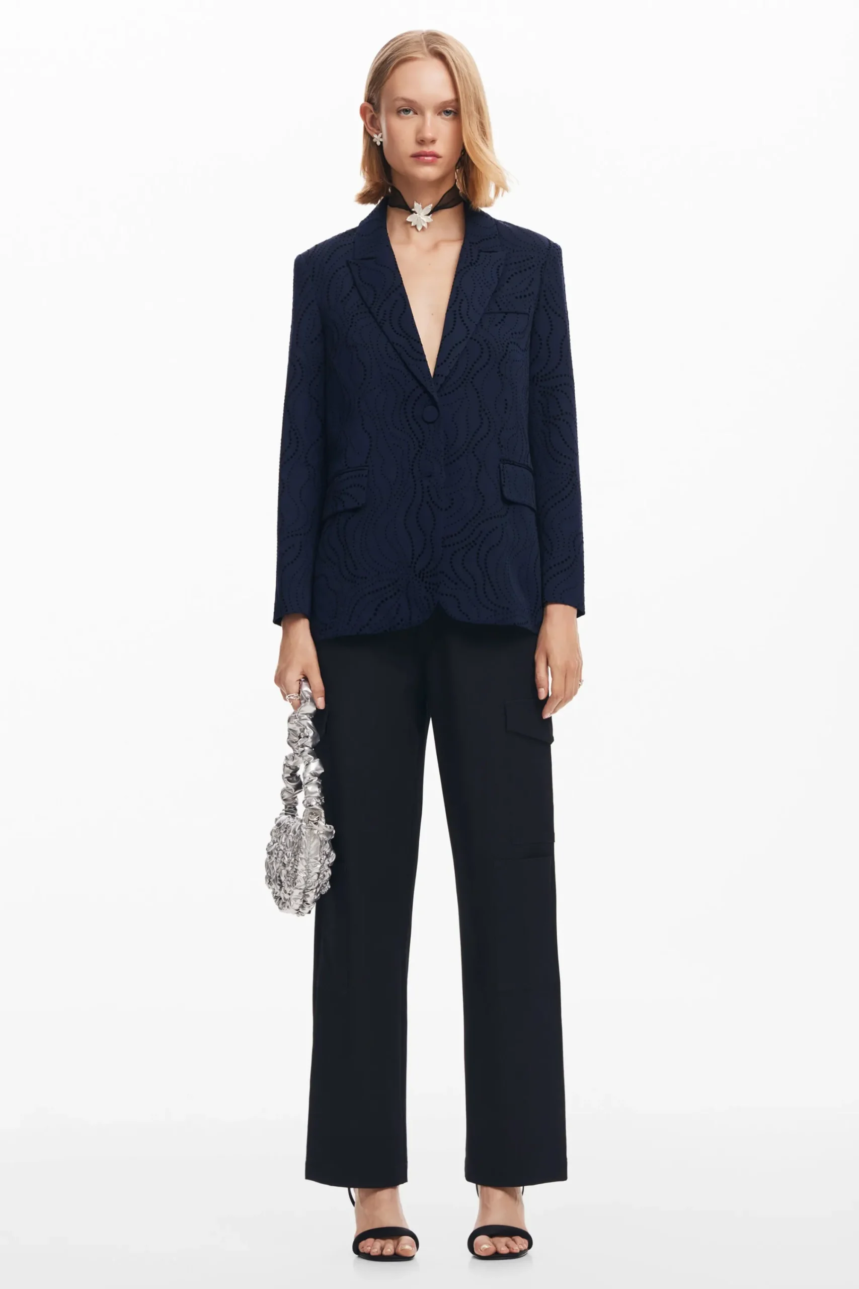 Abrigos Y Chaquetas-Desigual Blazer bordado flores