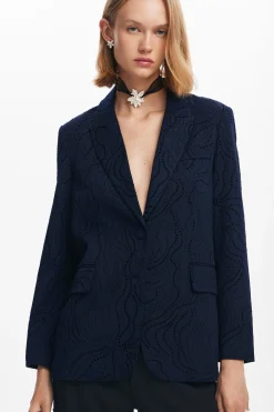 Abrigos Y Chaquetas-Desigual Blazer bordado flores