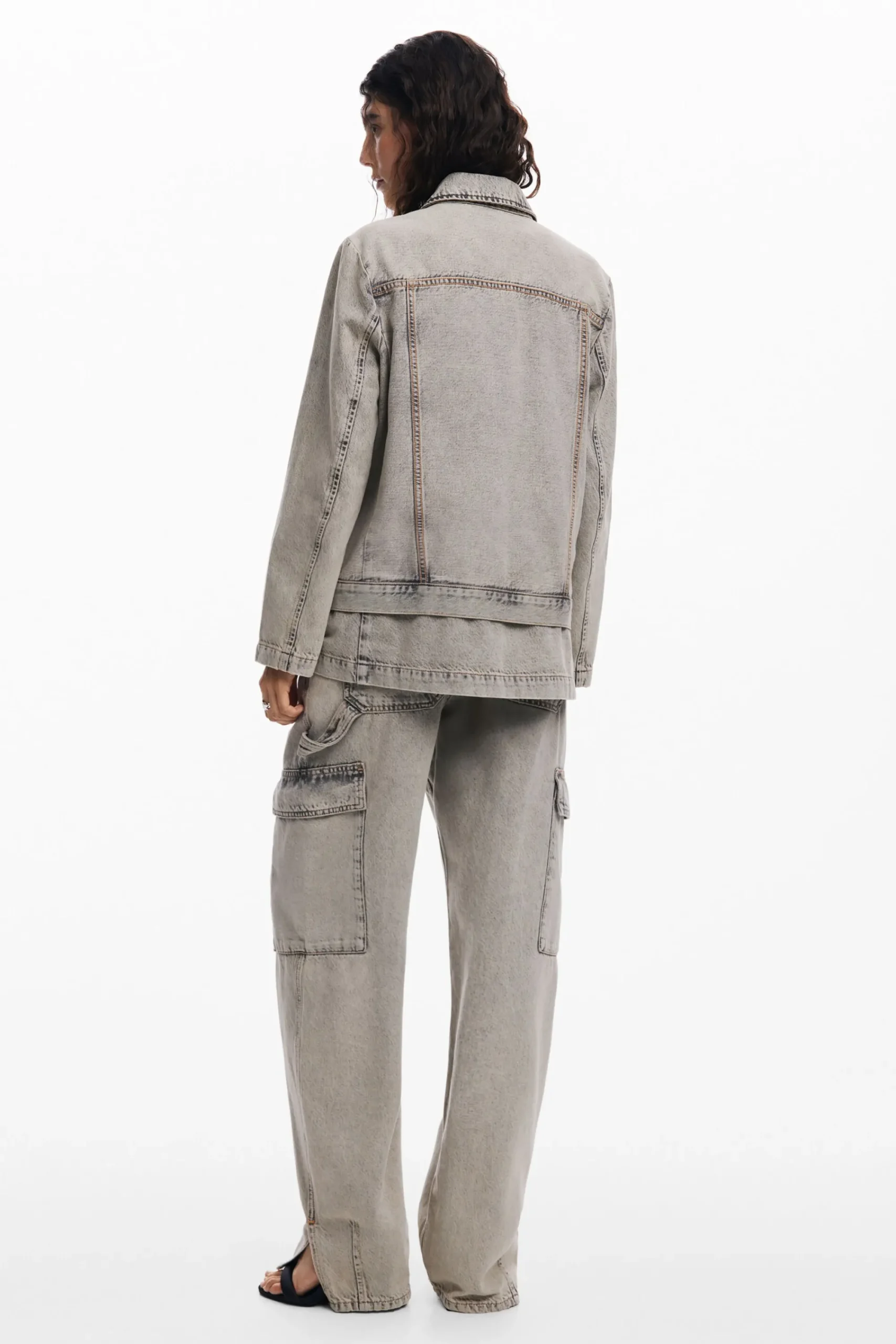 Abrigos Y Chaquetas-Desigual Blazer denim desgastado
