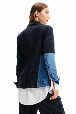 Abrigos Y Chaquetas-Desigual Blazer híbrida denim