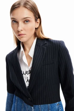 Abrigos Y Chaquetas-Desigual Blazer híbrida denim