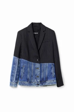 Abrigos Y Chaquetas-Desigual Blazer híbrida denim