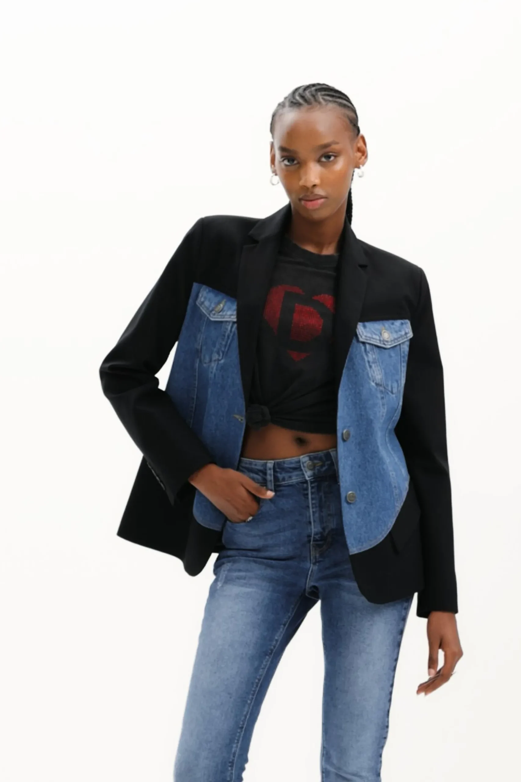 Abrigos Y Chaquetas-Desigual Blazer híbrida trucker