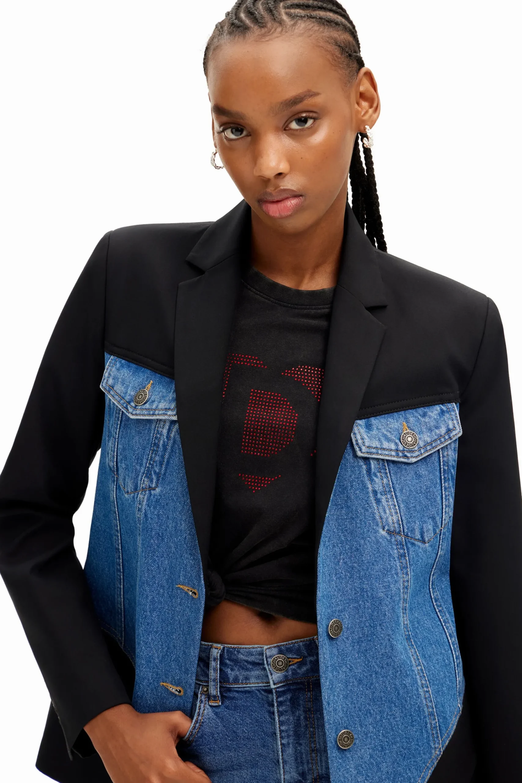 Abrigos Y Chaquetas-Desigual Blazer híbrida trucker