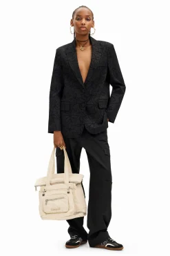 Abrigos Y Chaquetas-Desigual Blazer troqueada silueta flores