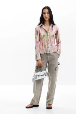 Camisas Y Blusas-Desigual Blusa acuarela difuminada