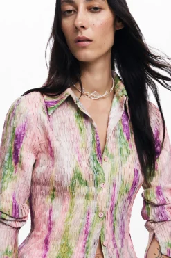 Camisas Y Blusas-Desigual Blusa acuarela difuminada
