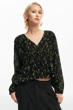 Camisas Y Blusas-Desigual Blusa estampado flores