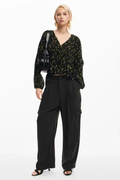 Camisas Y Blusas-Desigual Blusa estampado flores