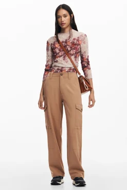 Camisas Y Blusas-Desigual Blusa flores con textura