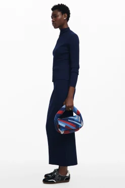 Bolsos-Desigual Bolso denim rayas