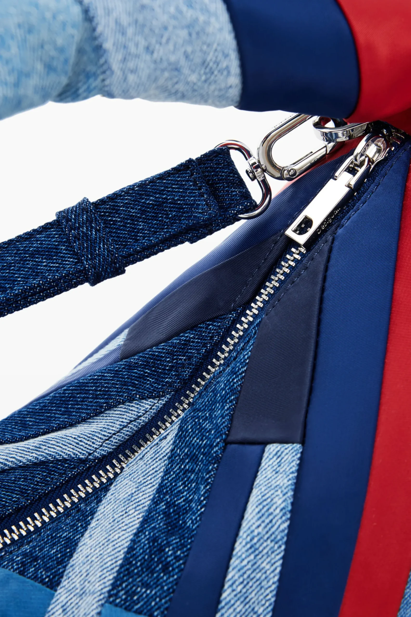 Bolsos-Desigual Bolso denim rayas