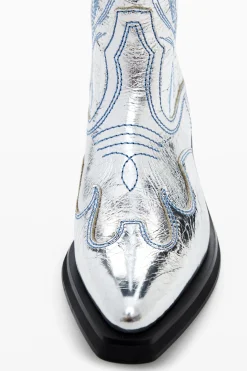 Zapatos-Desigual Bota cowboy metalizada