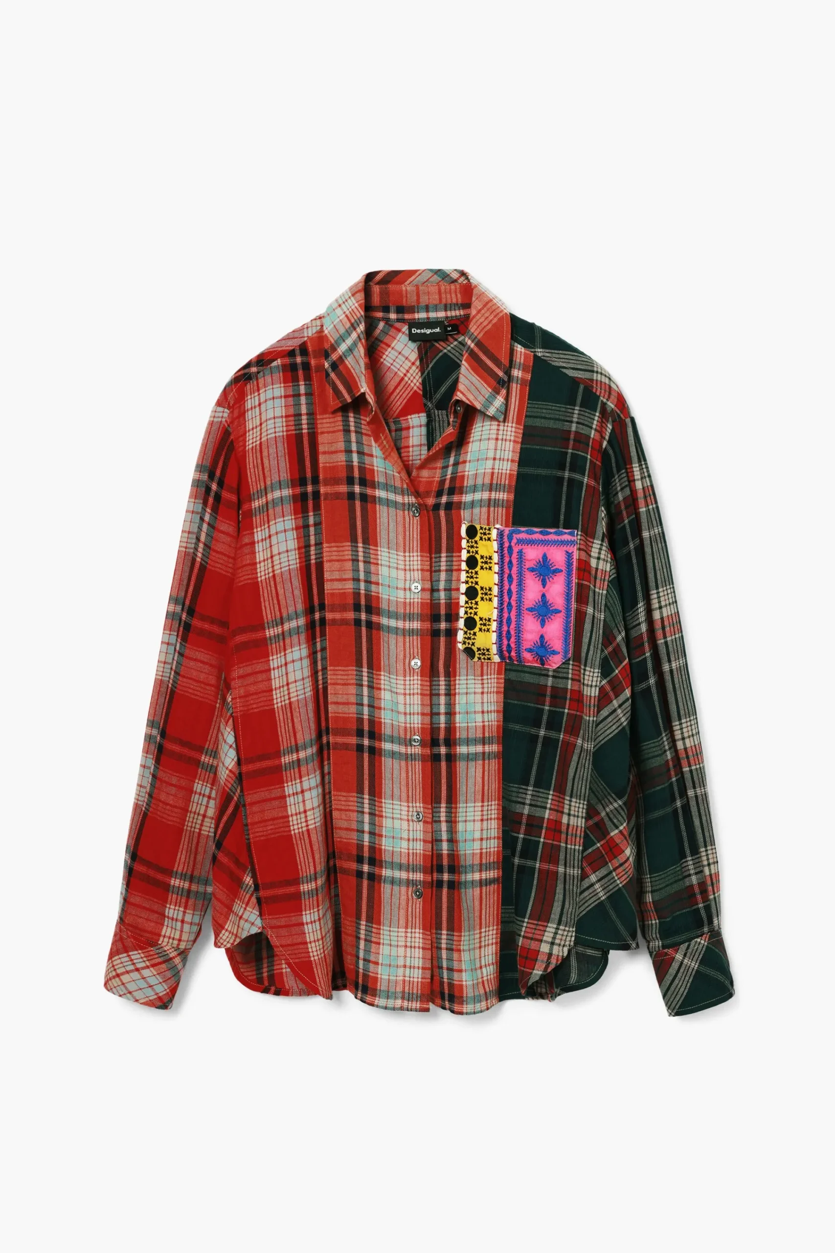 Camisas Y Blusas-Desigual Camisa cuadros patch