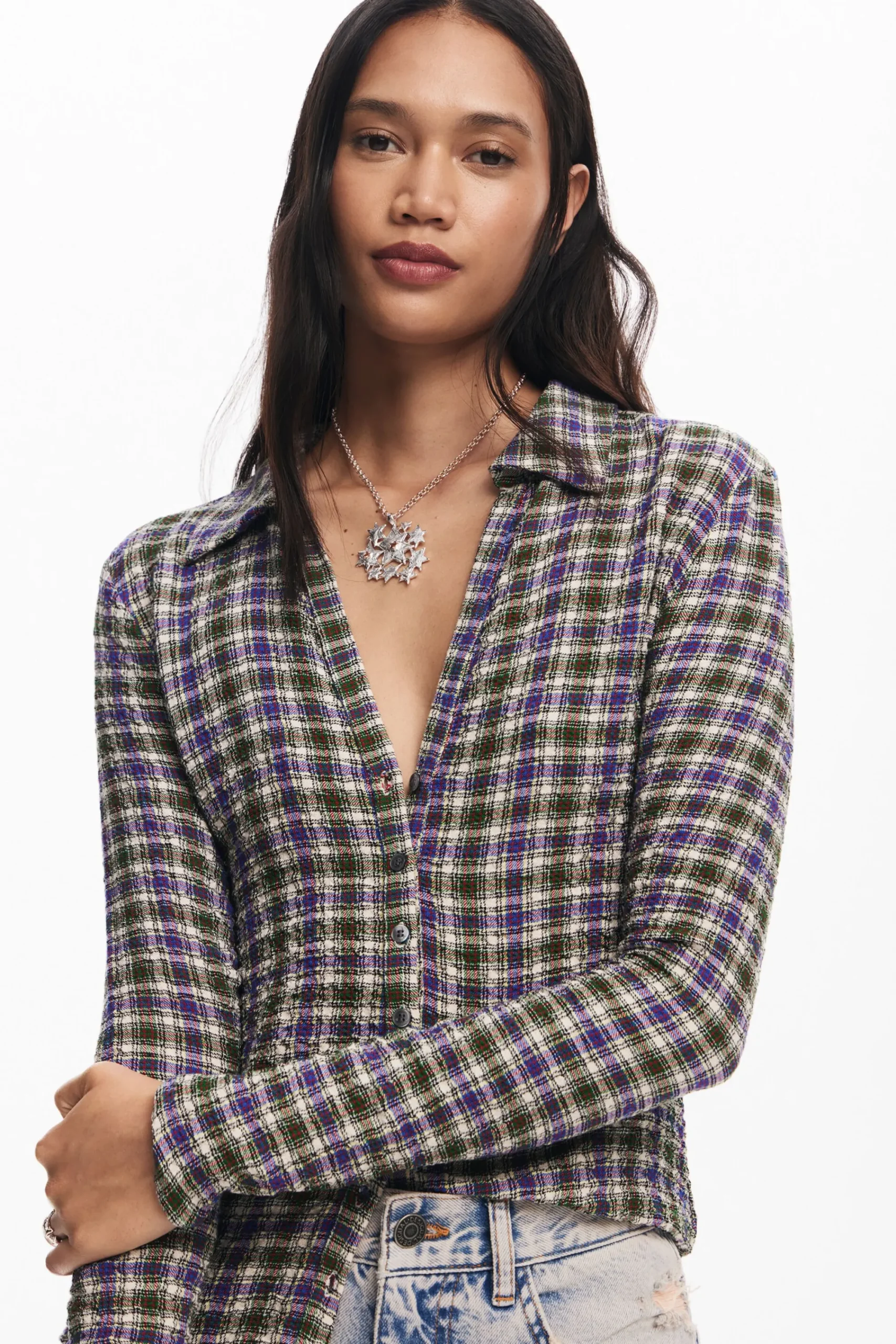 Camisas Y Blusas-Desigual Camisa de cuadros