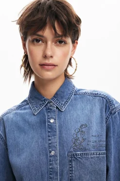 Camisas Y Blusas-Desigual Camisa denim Mickey Mouse
