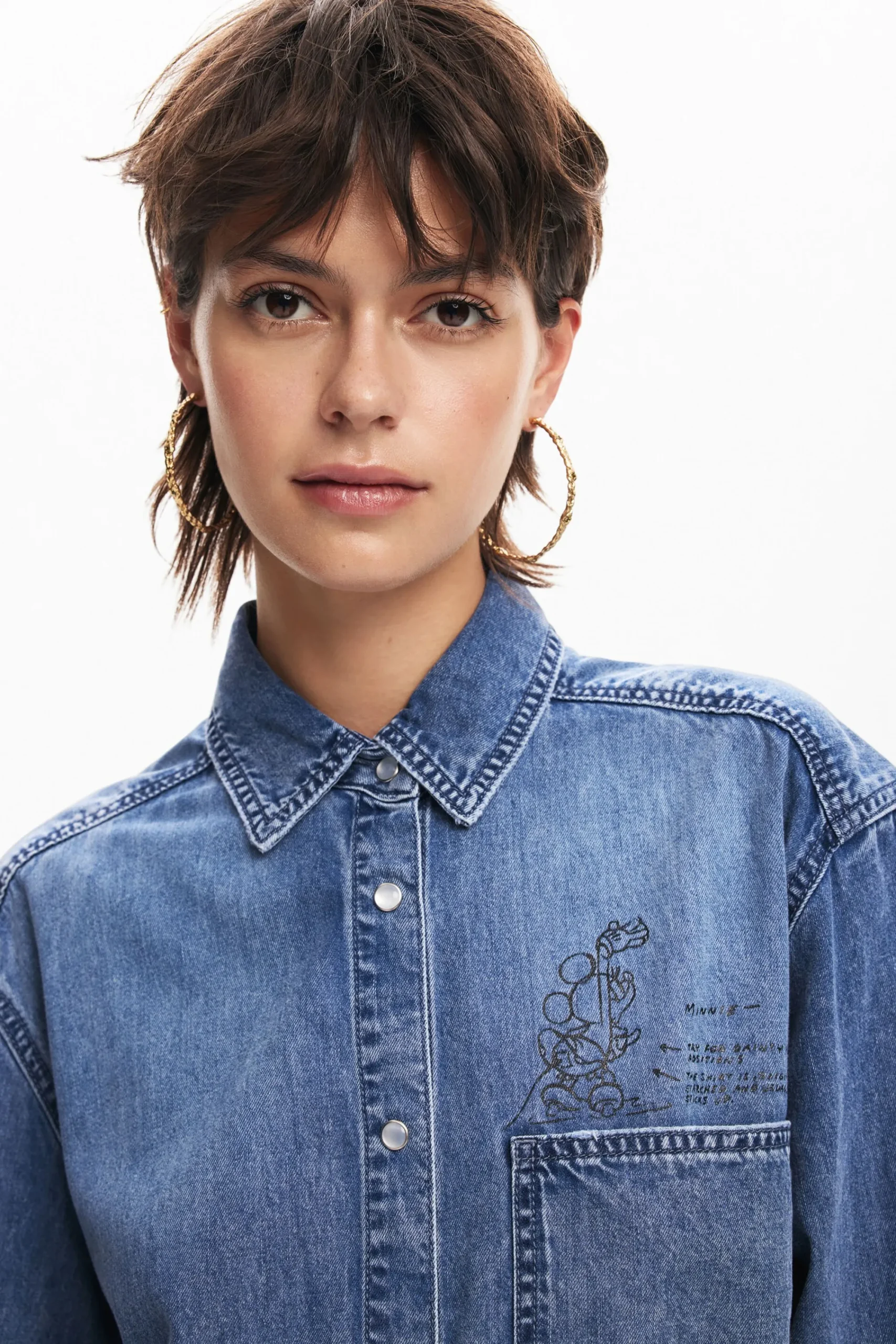 Camisas Y Blusas-Desigual Camisa denim Mickey Mouse