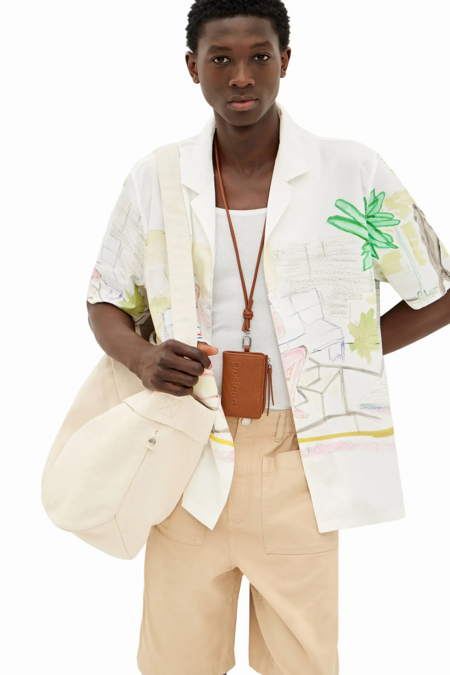 Camisetas|Camisas-Desigual Camisa estampado acuarela