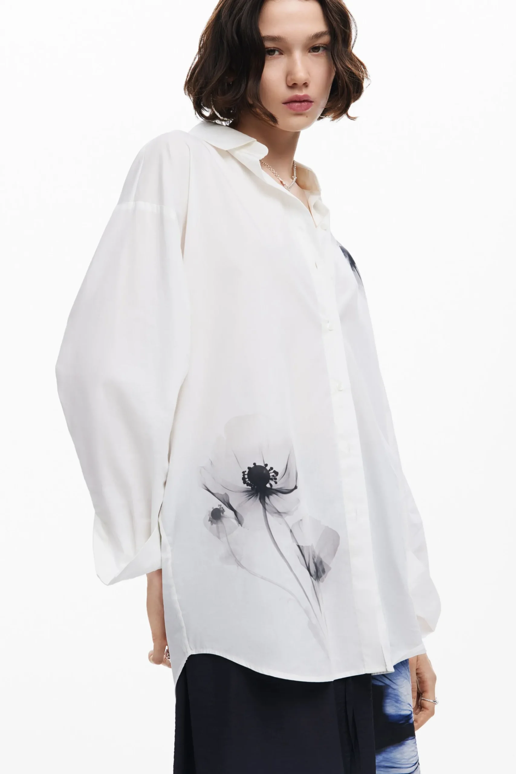 Camisas Y Blusas-Desigual Camisa estampado amapolas
