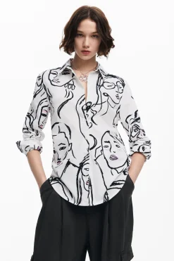 Camisas Y Blusas-Desigual Camisa estampado caras
